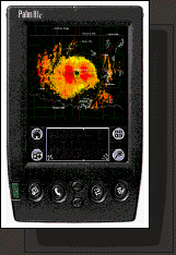 Demonstration of animated color radar on a Palm OS.&#10;Generated by server during testing to compare/verify actual Palm display.&#10;&#10;Server : Win32 service and ISAPI dll.&#10;Images collected, downsampled, cached and converted directly into palm images. Serves only needed images to clients via http.&#10;&#10;Client : Palm OS app.&#10;Request radar imagery from server via http. Request includes radar location, number of colors/shades of grey, number of frames desired as well as current frames in cache. Stores retrieved images into app&#39;s database and continues to requests images every 5 minutes to keep animation up to date.