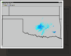 First successful NIDS based display using WXML descritpion file.
Note the colors, line size and state borders were also designated thru WXML.