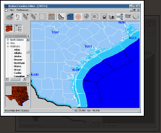 Creating/Editing a station map. Showing NWS stations.